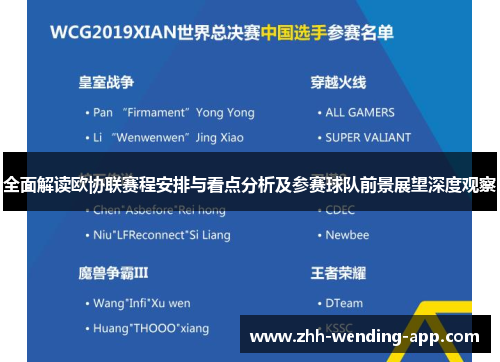 全面解读欧协联赛程安排与看点分析及参赛球队前景展望深度观察